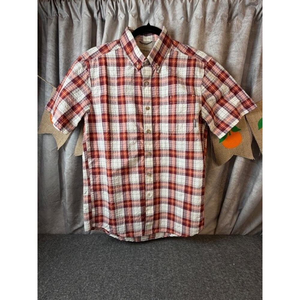 Eddie Bauer Seertech Seersucker Short-Sleeve Packable Shirt Sz S - Picture 2 of 6